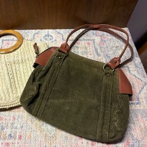 Set of two vintage purses one corduroy, and one knit